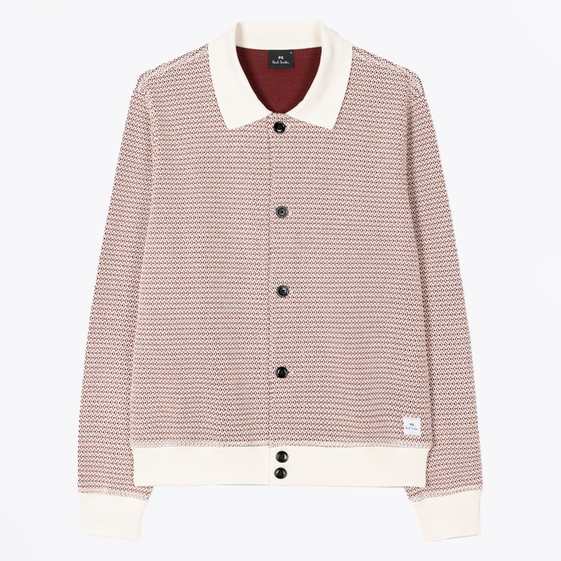 Paul Jacquard Jersey Cardigan - Red/White
