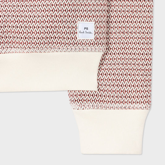 Jacquard Jersey Cardigan - Red/White