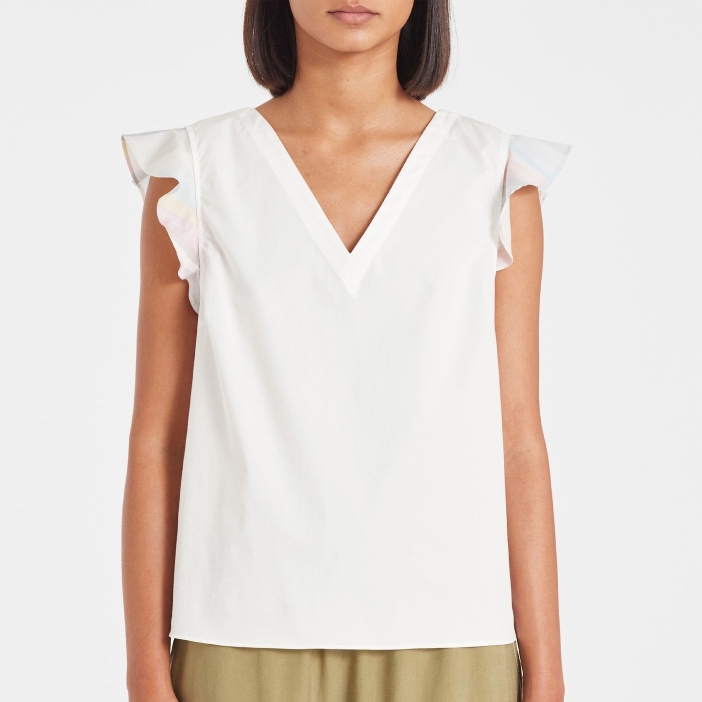 - V-Neck Cotton Top - White