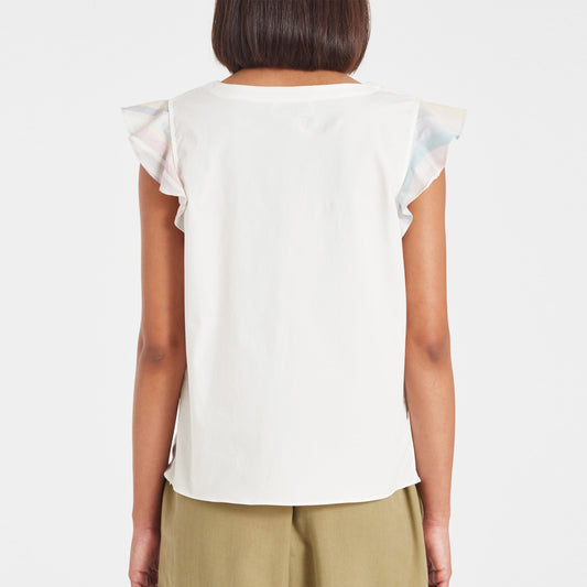 - V-Neck Cotton Top - White