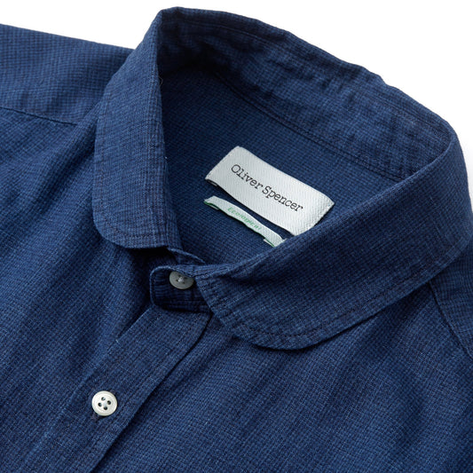- Eton Collar Lawes Shirt  - Navy