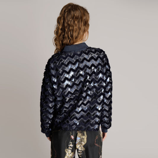 Moolinu Sequin Jacket - Navy