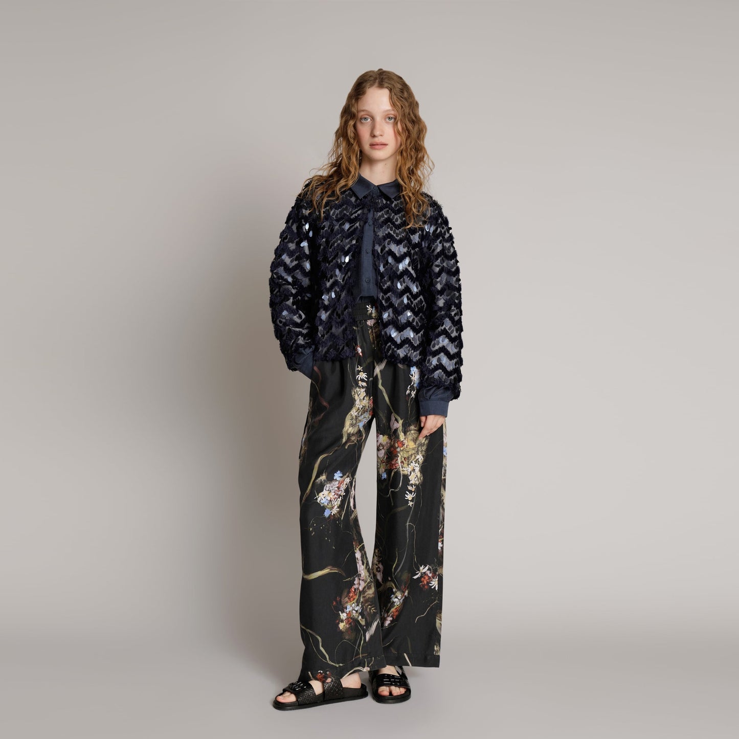 - Moolinu Sequin Jacket - Navy