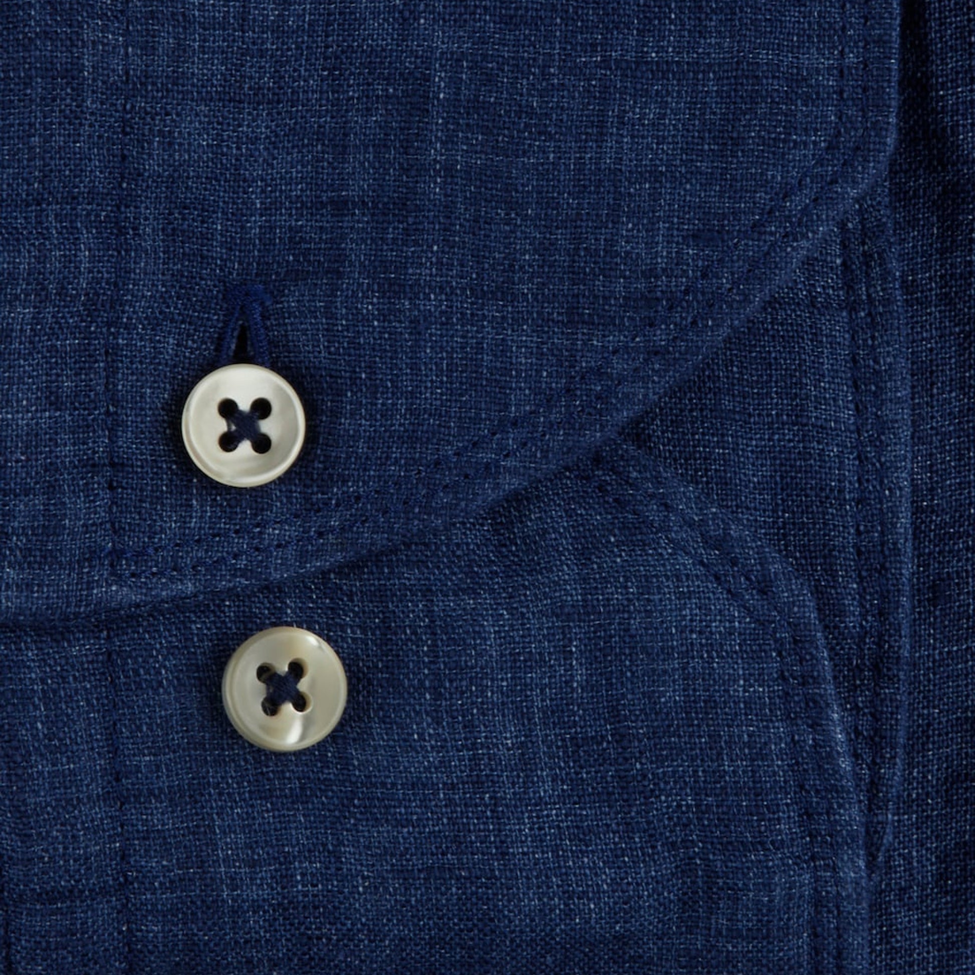 Stenstroms Laundered Linen Shirt - Dark Blue