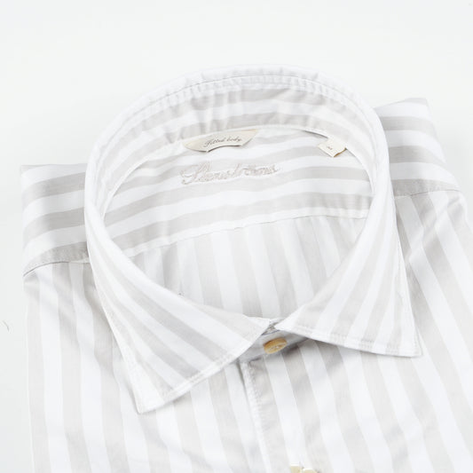 - Laundered Shirt - Beige Stripe