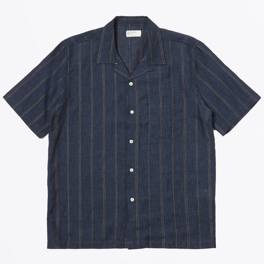 - Road SS Shirt - Navy Stripe