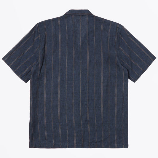 - Road SS Shirt - Navy Stripe