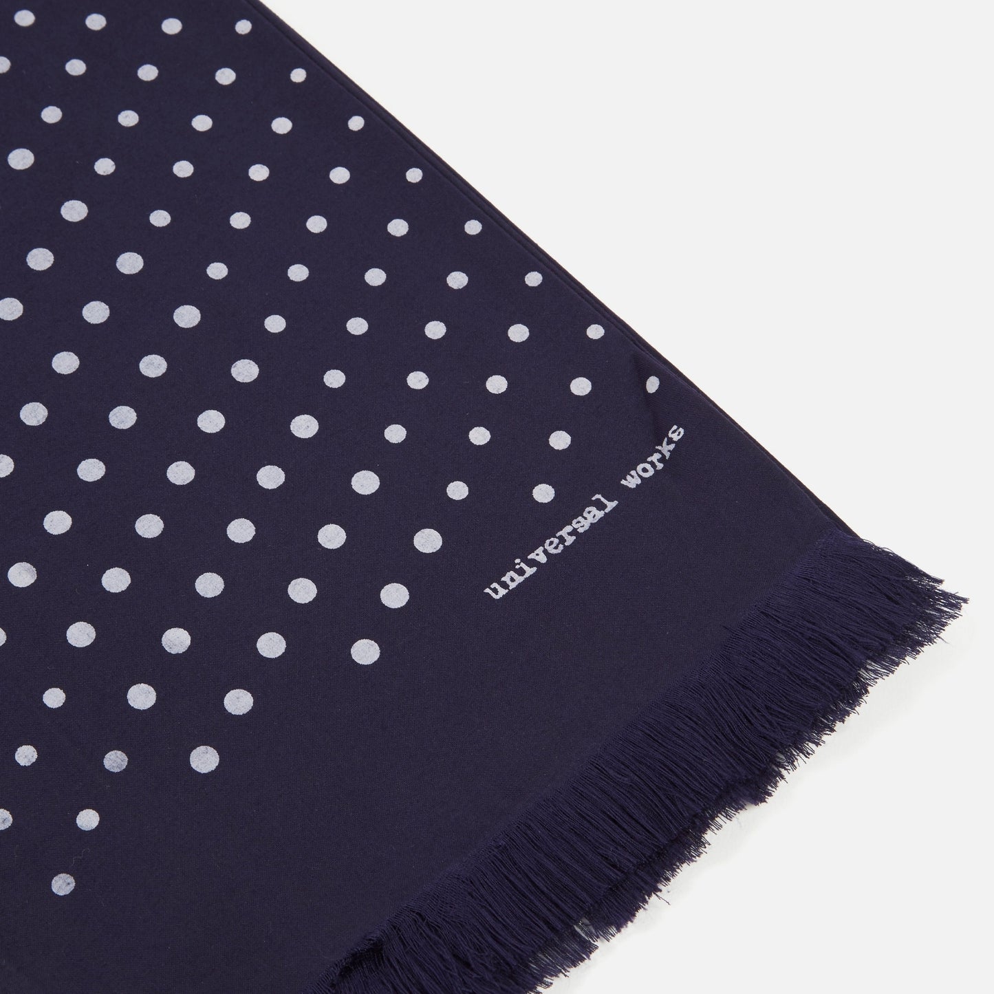 - Dot Print Short Scarf - Navy