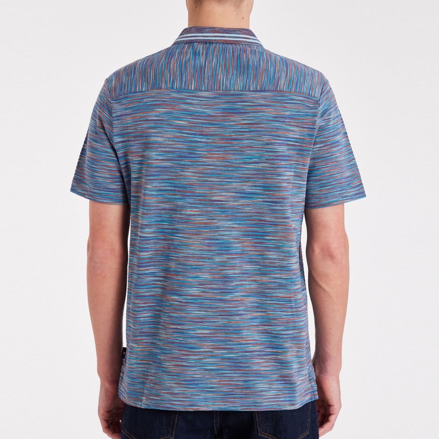 - Space Dye Polo Shirt - Blue