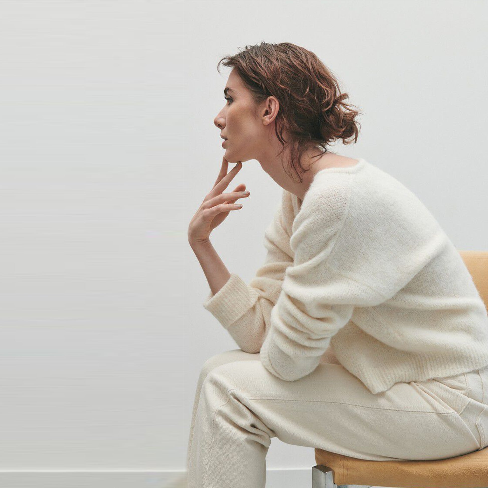 American East Sweater - Mother of Pearl Melange