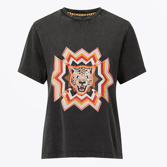 - Psychedelic Leopard T-Shirt - Black