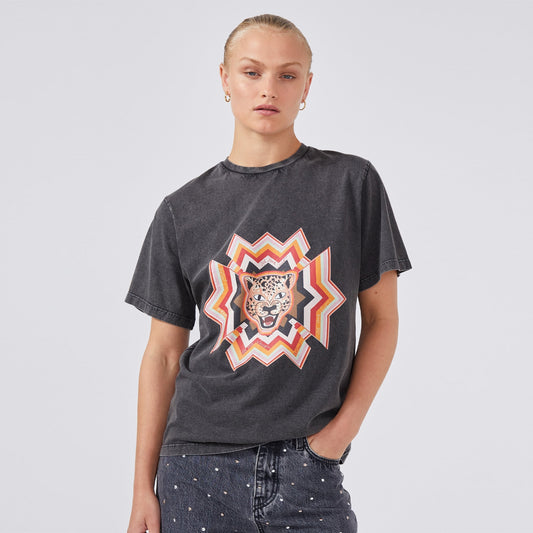 - Psychedelic Leopard T-Shirt - Black