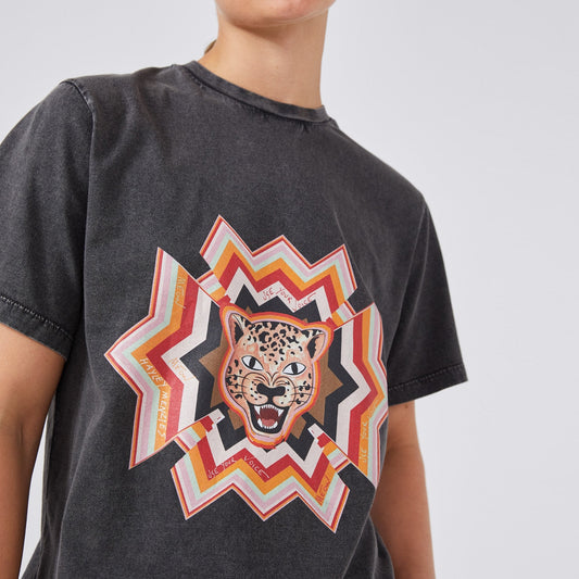 - Psychedelic Leopard T-Shirt - Black