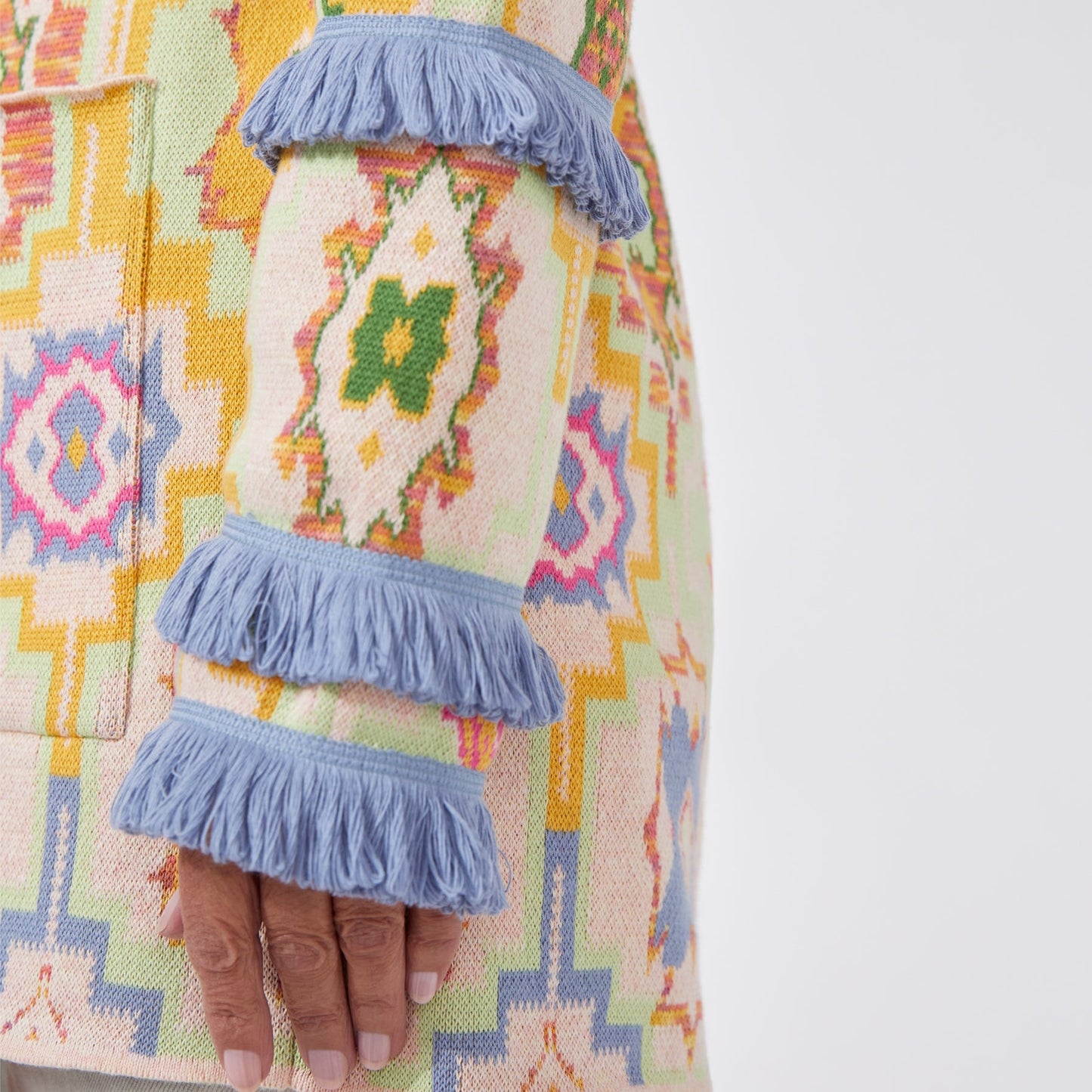 Magic Mosaic Cotton Jacquard Duster - Blue Multi
