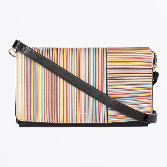 - Signature Stripe Leather Phone Purse