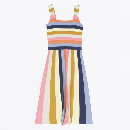 - Stripe Knitted Dress - Multi