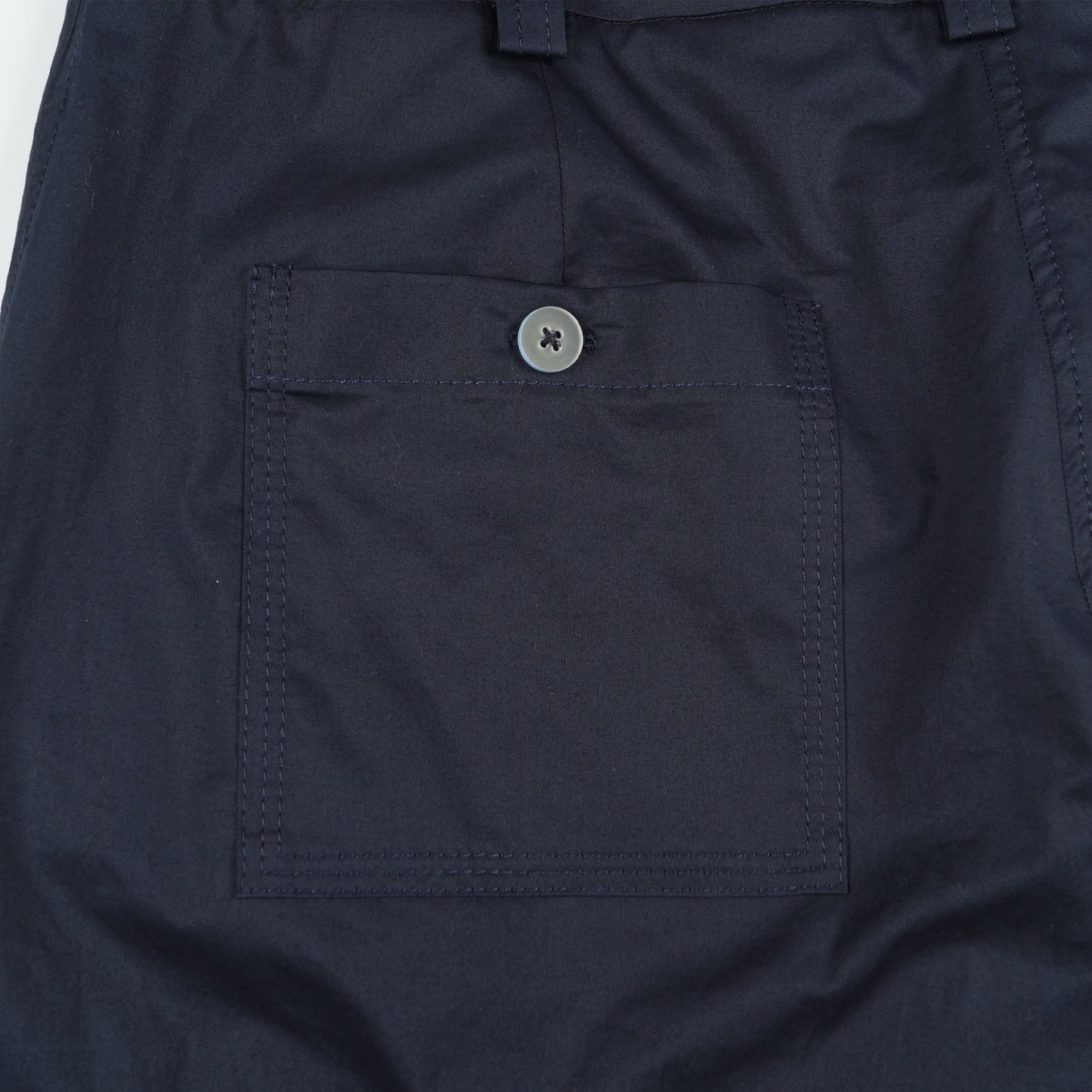 - Wide Leg Crop Cotton Trouser - Navy