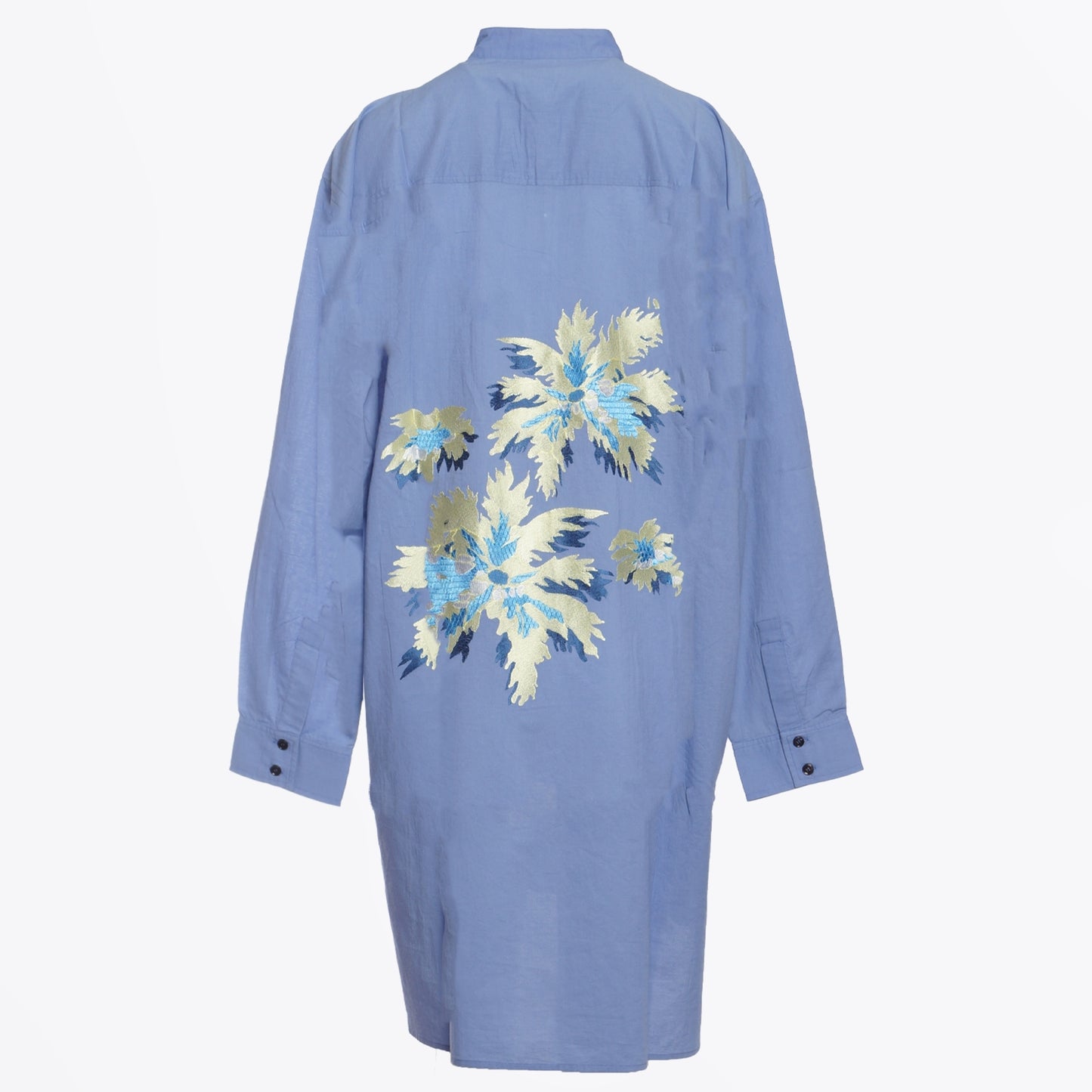 - Palm Burst Cover Up Shirt - Cornflower Blue