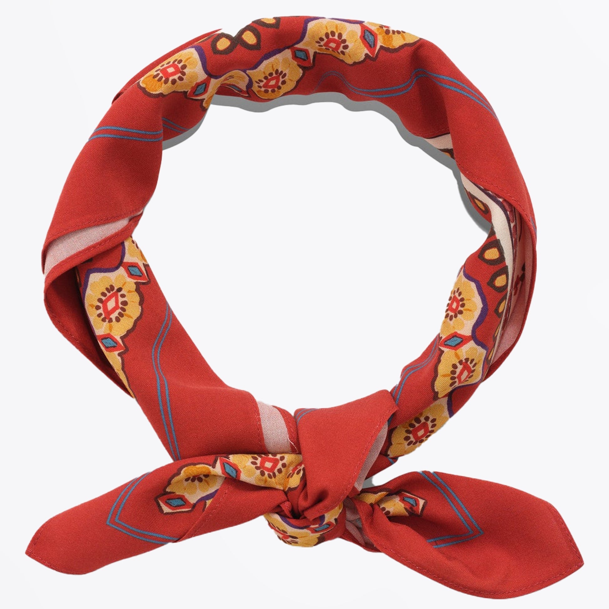 Wax Neck Scarf Border - Red