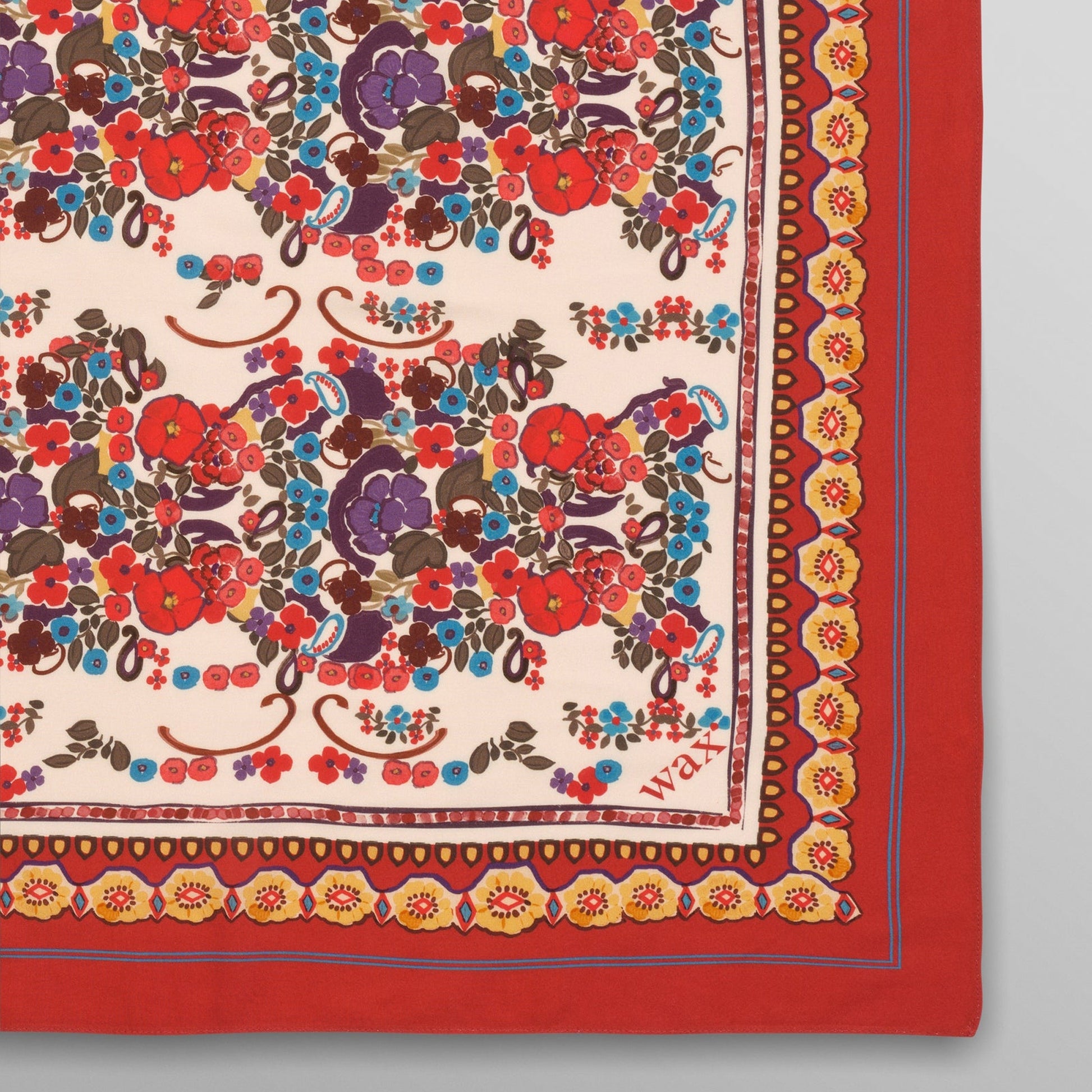 Wax Neck Scarf Border - Red