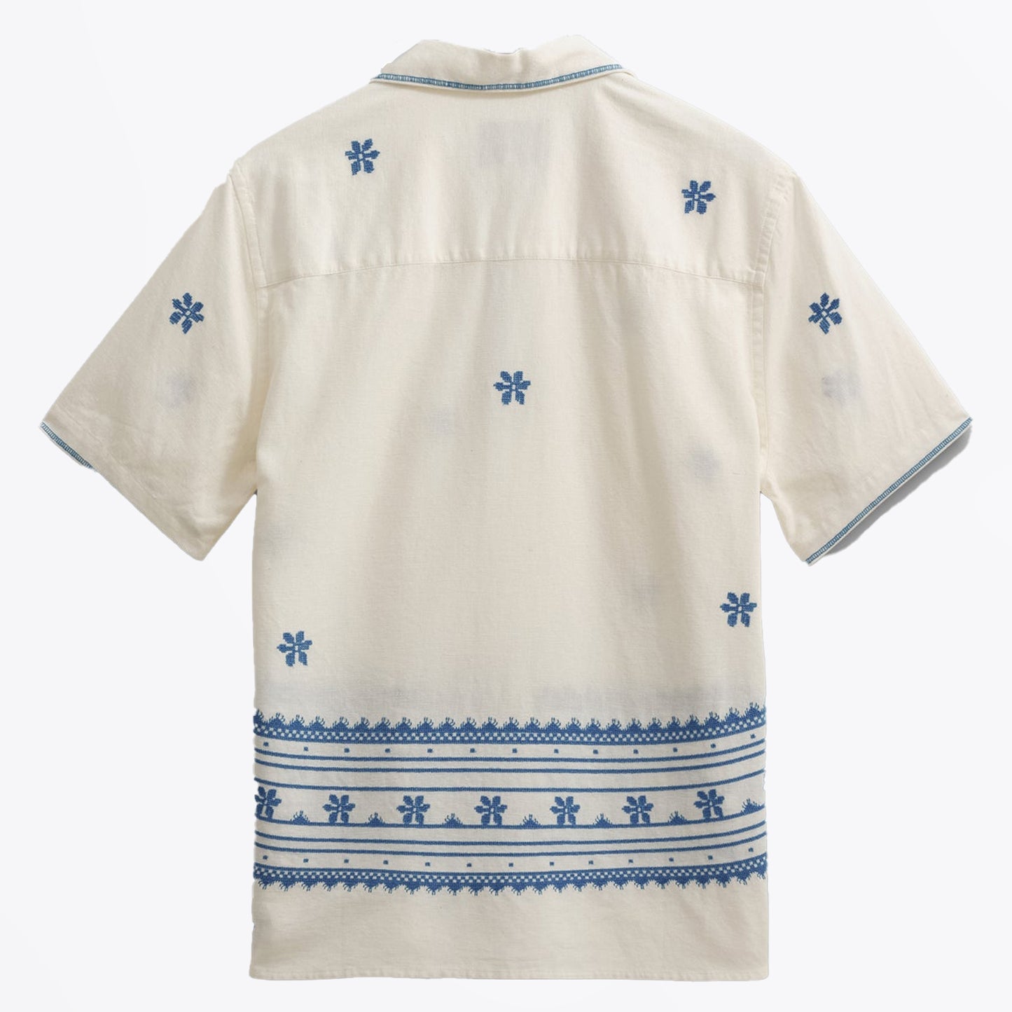 - Didcot Shirt Daisy Embroidery - Ecru/Blue