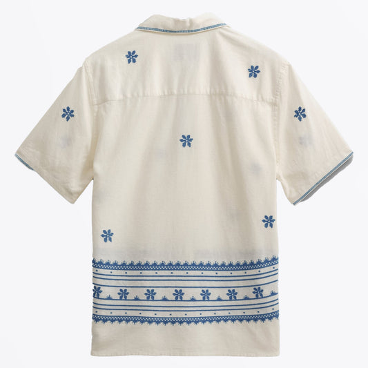 - Didcot Shirt Daisy Embroidery - Ecru/Blue