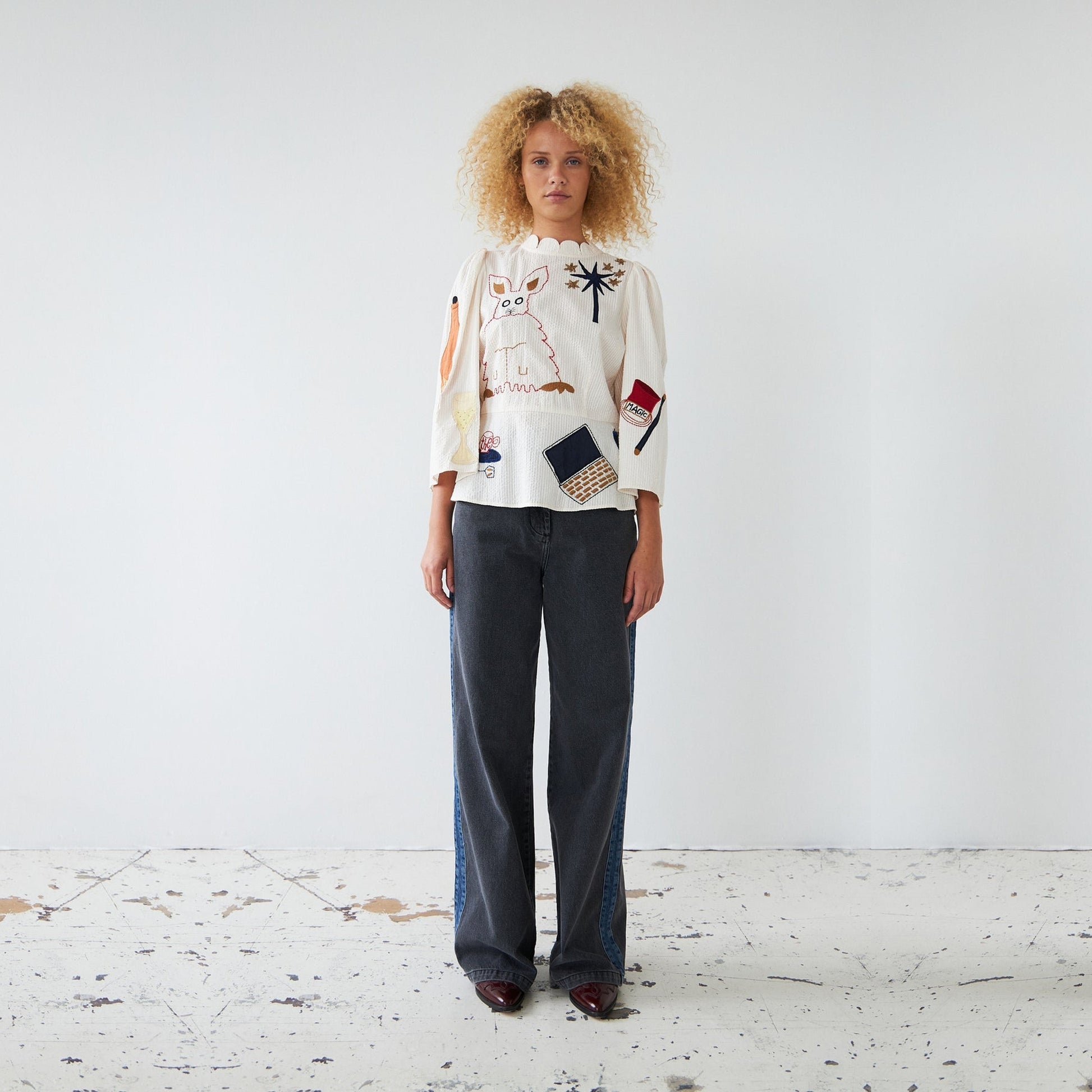 Stella Handcrafted Circus Blouse - Ivory