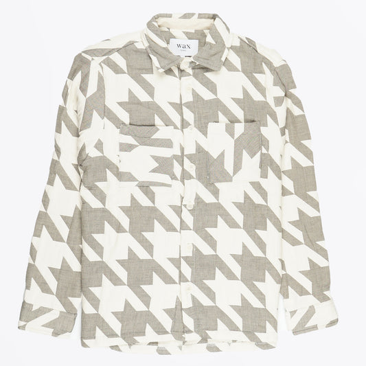 - Whiting Houndstooth Overshirt - Ecru