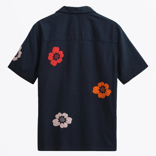 - Didcot Applique Floral Shirt - Navy