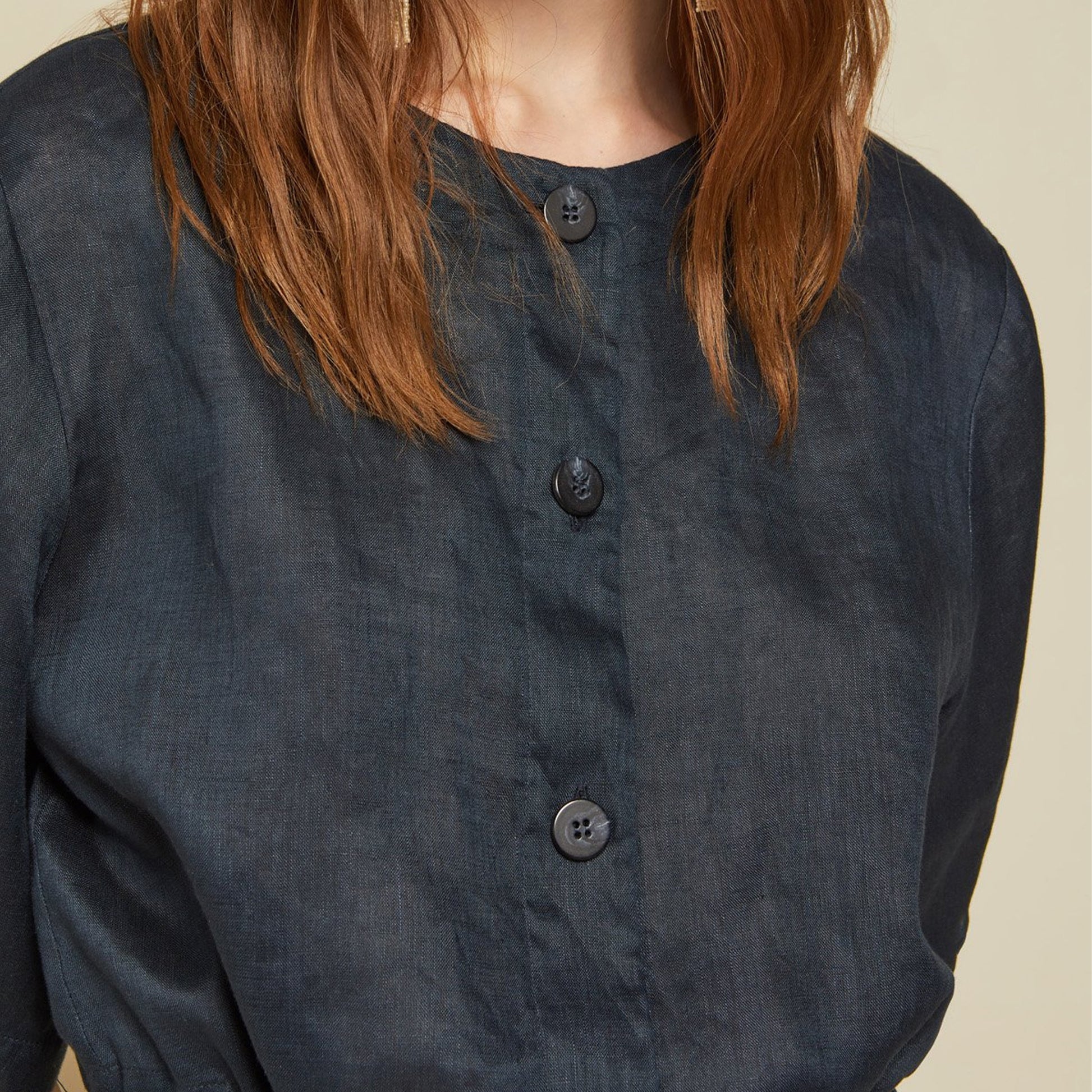 Ottod'Ame Linen Drawstring Shirt - Blue