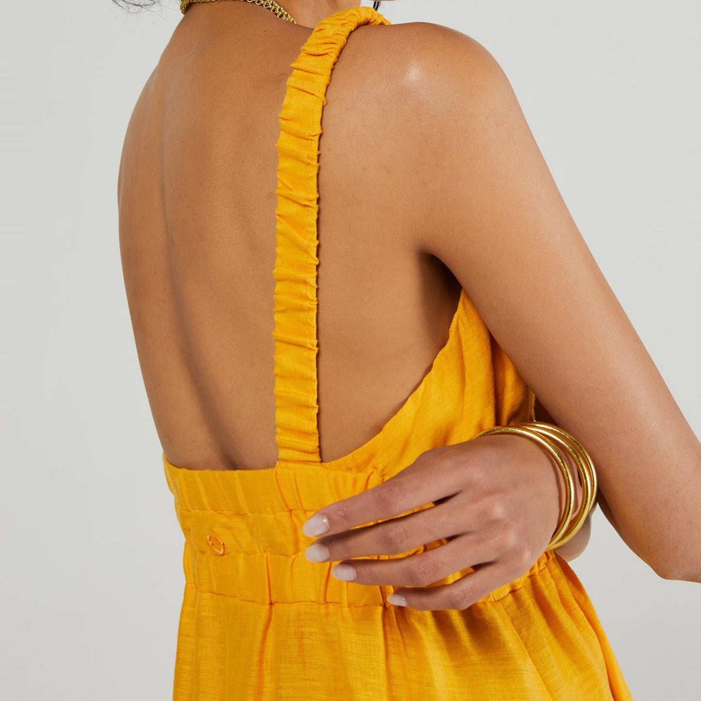 - Linen Dress - Chedder