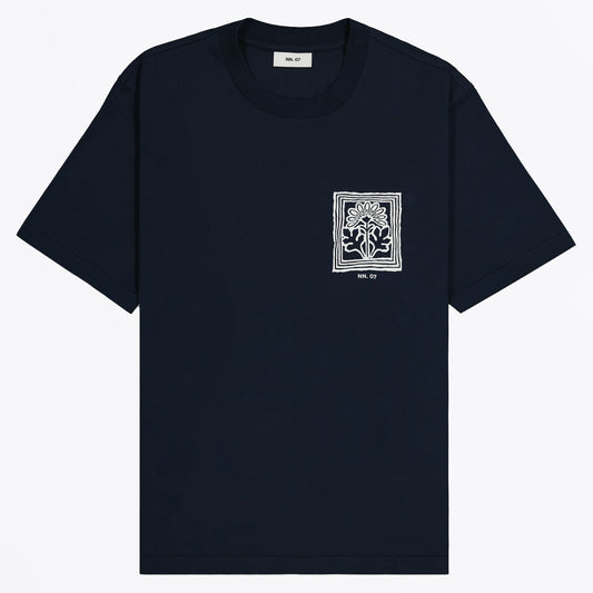 - Adam Print T-Shirt - Navy
