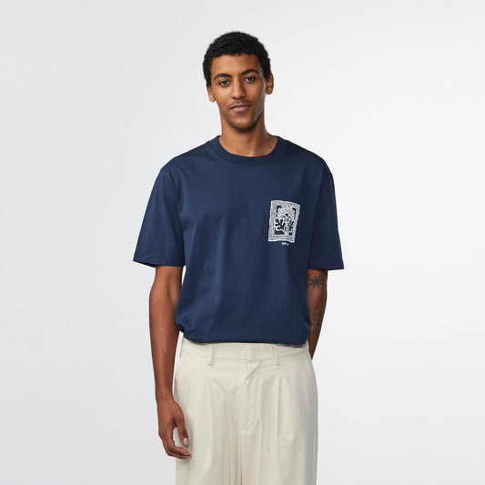 - Adam Print T-Shirt - Navy