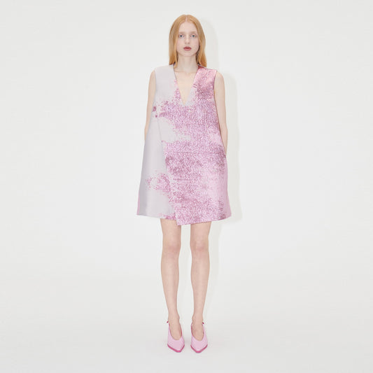 - Tamar Woven Jaquard Dress - Rose Bloom