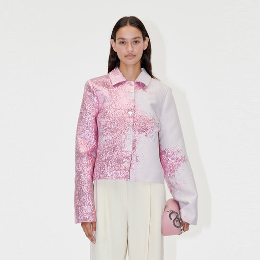 Kiana Woven Jacquard Jacket - Rose Bloom