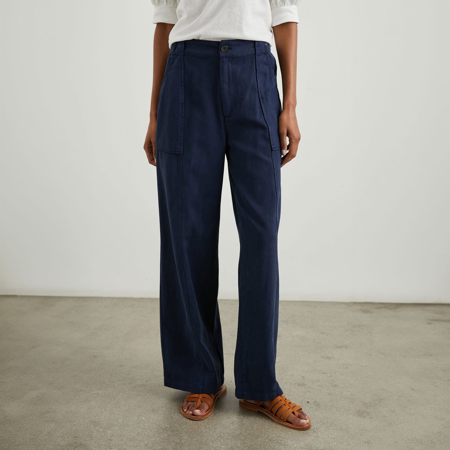 - Greer Twill Trousers - Navy