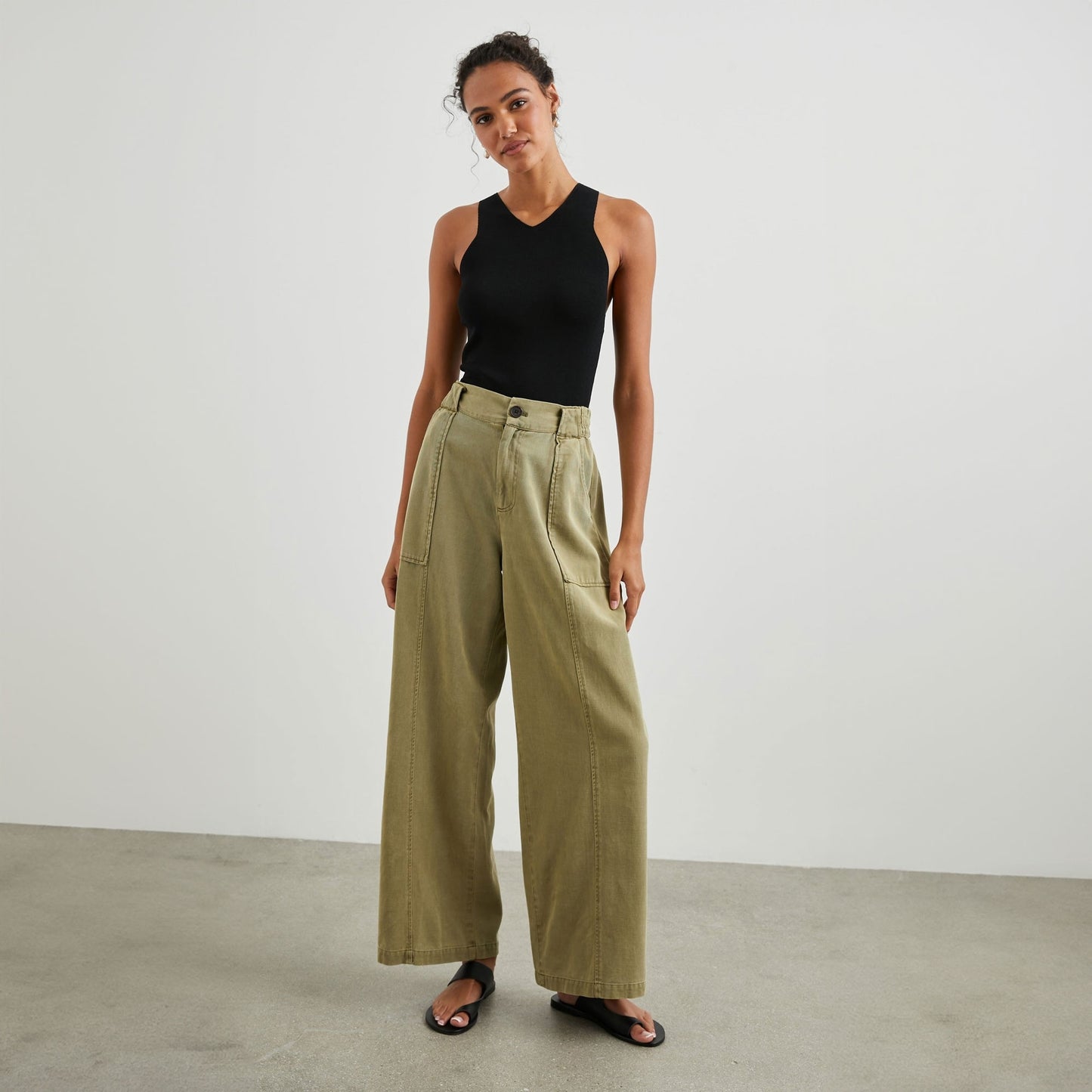 - Greer Twill Trousers - Canteen Green