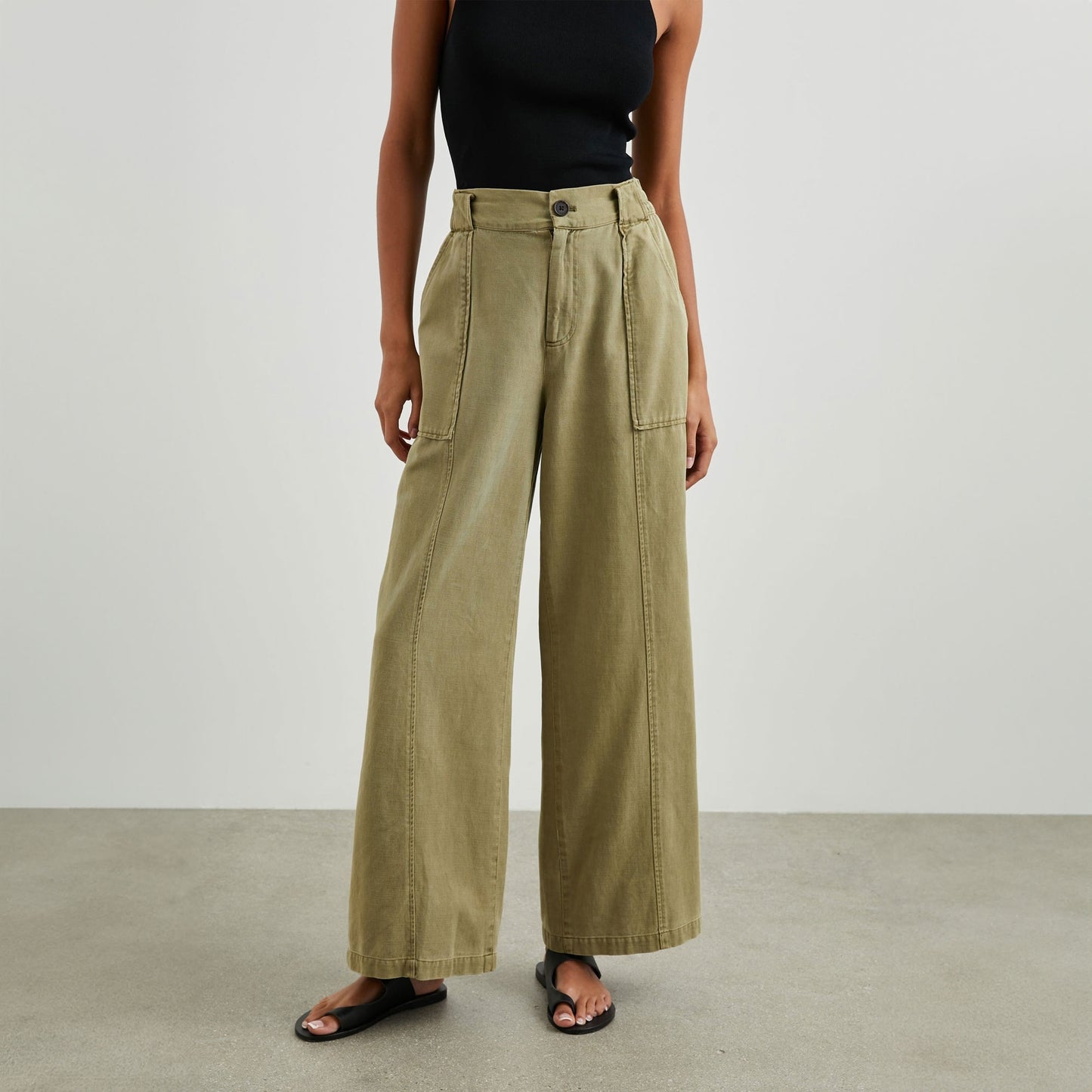 - Greer Twill Trousers - Canteen Green