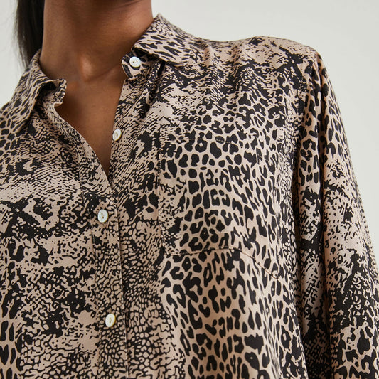 Josephine Shirt - Taupe Mixed Animal