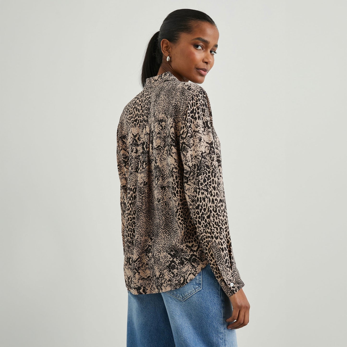 Josephine Shirt - Taupe Mixed Animal