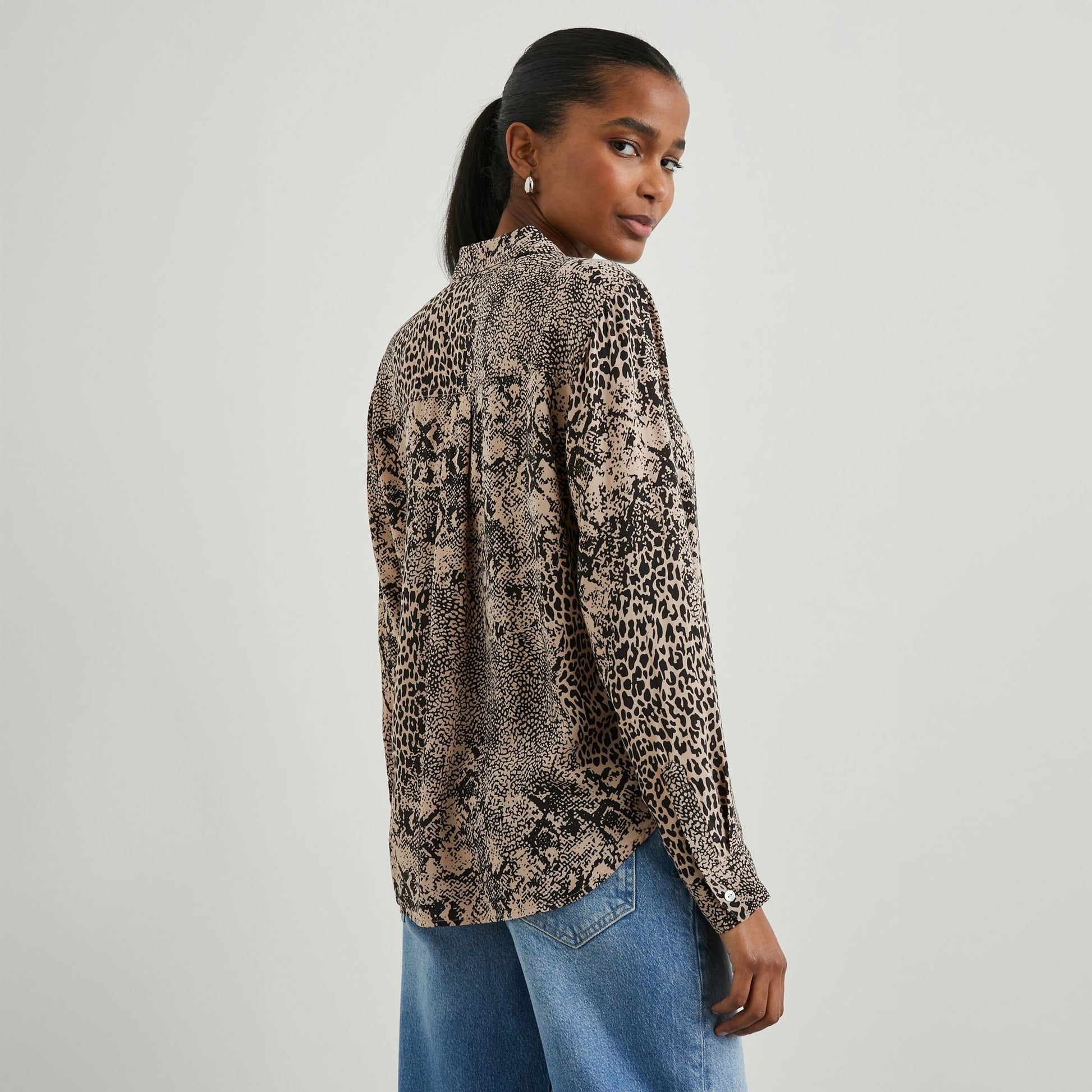 Rails Josephine Shirt - Taupe Mixed Animal