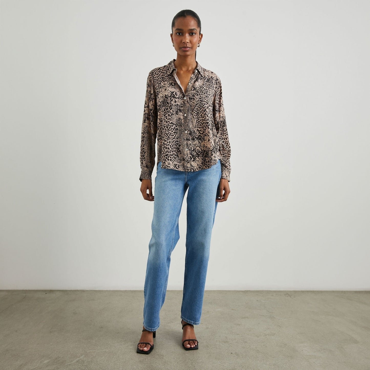 Josephine Shirt - Taupe Mixed Animal