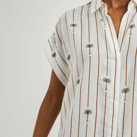Jamie Shirt - Stripe Palms