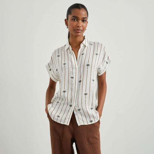 Jamie Shirt - Stripe Palms
