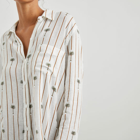 - Charli Shirt - Stripe Palms