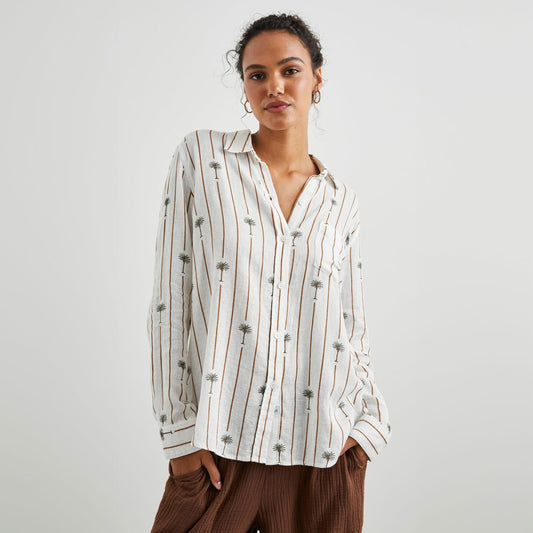 - Charli Shirt - Stripe Palms