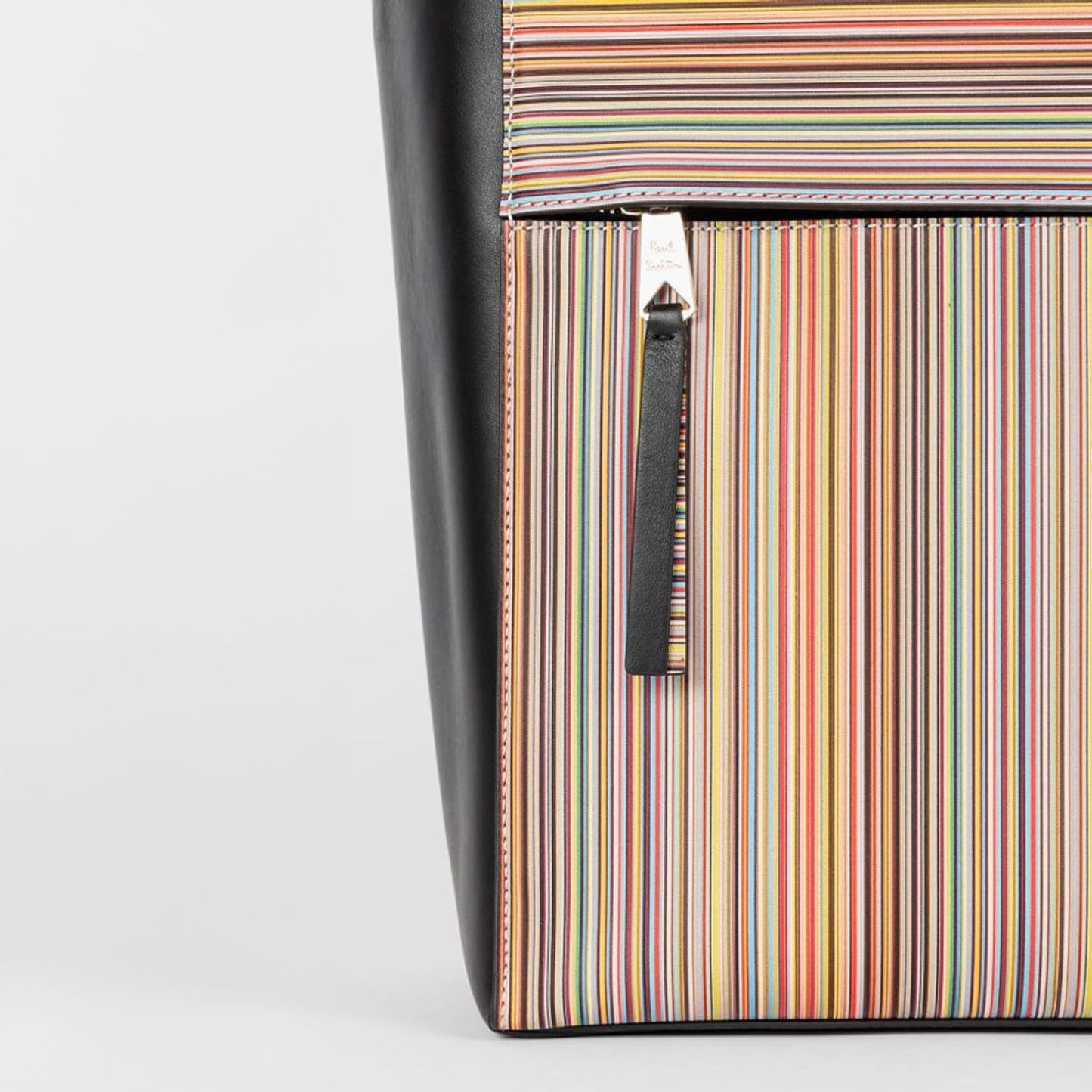 - Signature Stripe Leather Tote Bag