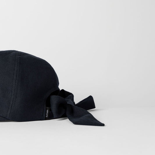 Linen Bow Cap - Navy