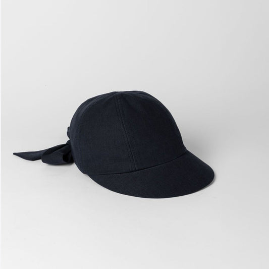 Linen Bow Cap - Navy