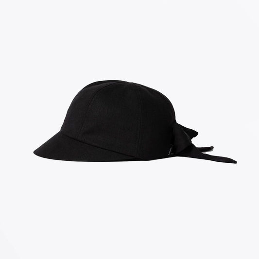 Linen Bow Cap - Black